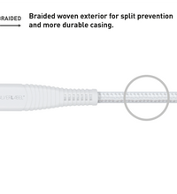 Braided Lightning to USB-C Charge Cable - White